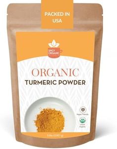SPICY ORGANIC Turmeric Powder 5lb - Ground Tumeric Root with Active Curcumin - Bulk Organic Spice for Health and Cooking- USDA Certified Organic, Non-GMO, Vegan, and Raw from India