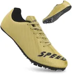 THESTRON Unisex Track Spikes Running Sprint Shoes Track & Field Shoes for Men Women Kids Cool Racing Running Sneakers Gold Black