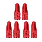 TOMALL Bicycle Tire Valve Caps French Wheel Dust Covers Bike Valve Caps (Pack of 6) (Red)