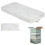 EVERGREENWEB - Latex Baby Mattress 64 x 124 high 10 cm Children's bed or cot + ANTI-SUFFOCATION Pillow FOR FREE with Breathable BAMBOO Lining, Removable Fabric, Washable Hypoallergenic Cover - BAMBY