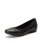 Clarks Women's Sara Bay Leather Ballerina Shoes (Black, 7 UK, 26163401)