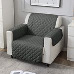 HOKIPO 1 Seater Quilted Polyester Sofa Cover Mat, 60x184 cm, Anchor Grey (AR-4663-M5)