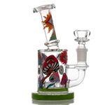 Glass Bong with Tornado percolate,Green Water Bongs with 14.5mm Bong Bowl Height 17cm Weight 300g Glass Pipe for Smoking Hookah Glass Bongs Oil Rig Smoking Pipe (Small Bong)