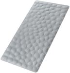 HAZALUTY Non-Slip Rubber Bathtub Mat for Bathroom, Soft Rubber Shower Mat with Strong Suction Cups, Mildew Resistant Bathmat with Pebbled Bubbles, Grey（40 × 80CM）