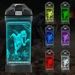 Kids Water Bottle Light up Dinosaur, Attivolife Jurassic Cup 3D Illusion Glowing Lamp-14 OZ Dino BPA Free Eco-Friendly Timer Function, Cool Unique Gifts for Boy Girl Toddler Camping Back to School