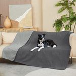 Kritter Planet Waterproof Dog Blanket for Bed, Dog Car Blanket Sofa Covers Furniture Protector for Bed Couch Car Seat, Comfortable Washable Reversible Leak Proof Pet Throw Blanket, 203 x 152 cm Grey