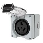 STARELO 30Amp Power Outlet Box,NEMA 10-30R Receptacle 125/250Volt,Outdoor dustproof and weatherproof.No Grounding, Outlet for Electric Dryers, Heavy Duty Industrial Grade Power Receptacle.ETL Listed.