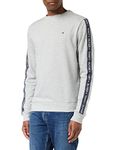 Tommy Hilfiger Men Sweatshirt without Hood, Grey (Grey Heather), S