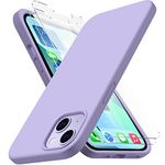 CellEver Compatible with iPhone 13 Silicone Case, Slim Shock-Absorbing Cover with Anti-Scratch Microfiber Lining Anti-Fingerprint for iPhone 13 - Light Purple