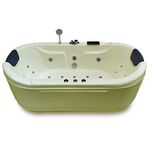 MADONNA Intimate 6 Feet Acrylic Bathtub with Whirlpool Massage, Bubble Bath, Back Massager and Filler System - Ivory