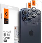 SPIGEN EZ Fit GLAS.tR Optik Pro Designed for Apple iPhone 15 Pro / 15 Pro Max Camera Lens Screen Protector (2023) Easy Installation Kit Tempered Glass Lens Protector [2-Pack] - Blue Titanium