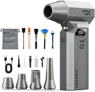 Compressed Air Duster, 150000RPM Electric Air Duster with LED Display & Brushless Motor, 4-Gear Air Blower Rechargeable with LED Light, Cordless Turbo Fan for Computer, Keyboard, Car, Home, Outdoor