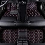 Jailuode Custom Car Floor Mats Customizable 99% Car Model PU Leather All Weather Waterproof Non-Slip Diamond Full Covered Protection Advanced Performance Liners,Personalized Text and Image,Black red