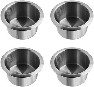 Stainless Steel Drop-in Cup Holder TTZEZE Jumbo Drop in Drink Cup Holder Replacement Cup Holder for Poker Table Sofa Couch Car RV Boat Yacht 4 Pack Dia*High:117 * 62mm/4.61 * 2.44''