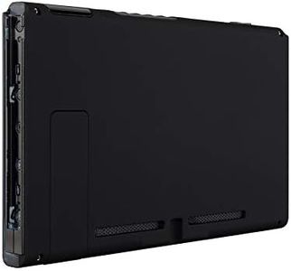 eXtremeRate Soft Touch Grip Black Console Back Plate DIY Replacement Housing Shell Case for Nintendo Switch Console with Kickstand – JoyCon Shell NOT Included