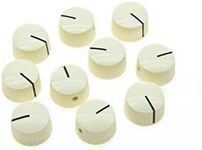 KAISH 10pcs Aged White Vintage Barrel Guitar Amplifier Knob Round Knobs with Set Screw