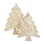Mud Pie Christmas Tree Tray Set, Small 12 1/2" x 9" | Large 14 1/2" x 11 1/4"