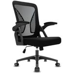 Durrafy Ergonomic Office Chair,High Back Desk Chair with Adjustable Armrest and Lumbar Support,Height Adjustable,Breathable Mesh Backrest for Comfort,Swivel Computer Task Chair for Home/Office, Black
