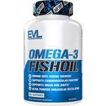 Evlution Nutrition Omega 3 Fish Oil 1000mg, EPA 180mg plus DHA 120mg, Softgels (120 Servings)