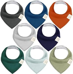 KeaBabies 8-Pack Bandana Bibs for Boys - Organic Cotton Bibs for Babies, Baby Bibs, Baby Drool Bib for Girls, Toddler Bibs, Dribble Bibs, Baby Teething Bibs, Drooling Bib (Hunter)