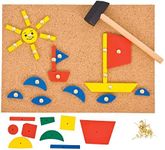 Bigjigs Toys, Pin-a-Shape Set - 229 Piece, Pin Art, Kids Art Set, Pin Board, Activity Board, Arts and Crafts For Kids, Wooden Shapes Game, Early Development & Activity Toys