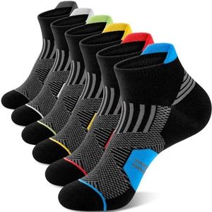 Niofind Mens Trainer Socks, Cotton Ankle Socks for Men Women, Breathable Sports Socks for Running, Walking, Gym, Multipack (6 Pairs), 9-11, Multicolor