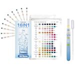 16 in 1 Drinking Water Quality Test Kit 50 PH Test Strips - Comprehensive pH, Hardness, Lead, Chlorine Water Quality Test Kit - For Tap Water, Well Water, Pools and Aquariums(16 in 1 50 test strips)