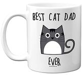 Stuff4 Best Cat Dad Ever Mug, 11oz Ceramic Dishwasher Safe Premium Mugs, Gifts for Cats Lovers, Cat Dad Gifts, Cute Mugs for Men, Funny Cat Gifts, Dad Coffee Mug