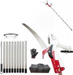WHLZYEVA 13.6FT Extendable Pole Saw & Pruner Shear Combo – 2-in-1 Manual High Branch Tree Trimmer for Tree Pruning, Shrubs & Hedges