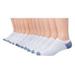 Hanes Men's X-Temp Lightweight No Show Socks (Pack of 12 Pairs), White, 6-12