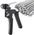 Gungtien Cable Tie Gun Metal tie wrap Gun kit Zip Ties Cutter and 100PCS 4.6 x 200mm Stainless Steel Cable Ties Zip Tie Tool