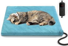 stohot Outdoor Pet Heating Pad for Dog & Cats, Extremely Waterproof Heated Cat Bed with 5 Timers & 6 Temp Adjustable, Pet Heater Warming Blanket for Outside Dog Cat House Whelping Box (16"x16")