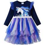 VIKITA Girls Dresses Princess Dress Flower Tulle Birthday Party Dress Girls Clothing LH4120 7T