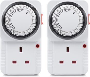 HBN 24-Hour Timer Plug Set – 2-Pack Mechanical Switch Sockets