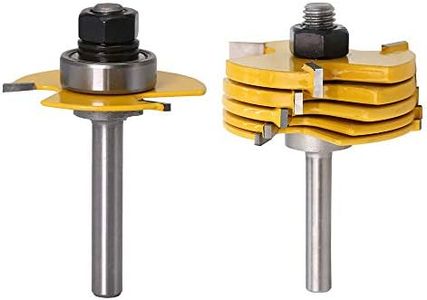 Yakamoz 1/4 Inch Shank 3-Wing Adjustable Slot Cutter Router Bit Set with Bearings | 6-Picecs Slotting Cutting Blades, 1/2 Inch Cutting Depth, 6 Different Cutting Widths