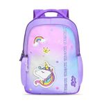 Skybags Printed School Standard Backpack For Kids, Lilac (Bubbles Unicorn 04) (Small Size)