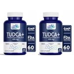 FITNESSVEDA Tudca 600 mg - Liver Supplement with milk thistle for Improve Bile Flow & Fat Absorption - 120 Capsules (Pack of 2)