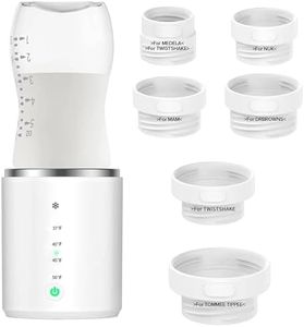 Builrand Portable Baby Bottle Warmer for Outing and Travel, Fast Heating Leak-Proof Electric Bottle Maker USB Chargeable Milk Warmer with 6 Adapter Compatible with Philips Avent, Tommee Tippee, MAM