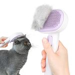 aumuca Cat Brush, Self Cleaning Cat Grooming Brush with Front Release Button, Cat Brushes for Grooming to Remove Loose Fur, Tangles & Dirt, Great for Long and Short Haired Cats