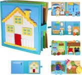 Daily Life of Boys Busy Book for Toddlers,Montessori Quiet Books,Preschool Felt Busy Quiet Book Learning Life Skills,House Pretend Play Dress UP Game,Kids Travel toys for 3 4 5 6 Years Autism Sensory