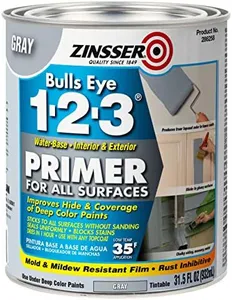 Zinsser 286258 Bulls Eye 1-2-3 All Surface Primer, Quart, Gray