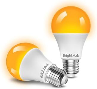 BrightArk E27 LED Amber Light Bulbs, A19 9W Equivalent to 60W Halogen Bulb, Amber Light Bulb Soft Light Bulbs Warm Light 2000K Blue Light Blocking Light Bulbs AC85-265V (Non-Dimmable, Pack of 2)