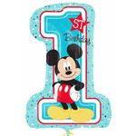 Amscan Anagram 3434301 - Disney Mickey Mouse 1st Birthday Foil SuperShape Balloon - 28 Inch, Blue, One Size