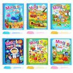 Water Drawing Books, 6 Set Paint with Water Books for Kids, Water Coloring Books Water Painting Book Water Magic Paint Set Drawing Books for Kids