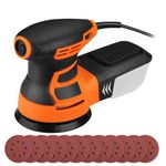 5-Inch Random Orbit Sander 3.0A with 12Pcs Sandpapers, 6 Variable Speed 6000-13000RPM Electric Sander, High Performance Dust Collection System, Sander for Woodworking - PRS01A
