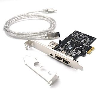 Padarsey PCIe 3 Ports 1394A Firewire Expansion Card, PCI Express (1X) to External IEEE 1394 Adapter Controller (2 x 6 Pin + 1 x 4 Pin) with Low Profile Bracket for Desktop PC and DV Connection