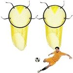 Football Goal,Soccer Target Net,Top Bins Football Net,Corner Soccer Target Goal Top Net,Foldable Soccer Field Nets Target for Improving Shooting,Easy to Attach and Detach (Yellow 2pcs)