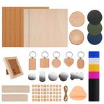 Pergear Material Kit, 102 Pcs of DIY Materials for CNC Engraver Cutting Engraving Machine, Including Aluminum Sheet,Basswood Plywood,Keychain,Dog Tags for All Engraver Machine