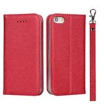 SunYoo for iPhone 5 5S 2016 Case with Wrist Strap,Coque portefeuille for iPhone SE 2016 étui,Shining Silk Leather Wallet Case Cards Holder Magnetic Flip Cover Bag étui portefeuille Coque Red