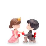 iDream Cute Couple Proposing Guy Resin Adventure Showpiece Couple Miniatures Valentines Gifts For Girlfriend (Grey & Pink), 3 Centimeters